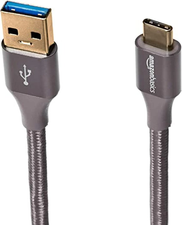 ベーシック 充電ケーブル USB タイプC~タイプA 3.1 第1世代 ダブル編組ナイロン 3.0m ダークグレー Maple  Earth Shop