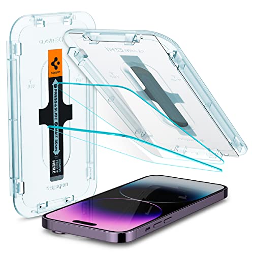 Spigen EZ Fit ガラスフィルム iPhone 14 Pro Max 用 貼り付けキット付き センサー保護タイプ iPhone14Pro Max 対応 保護 フィルム 2枚入