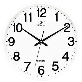 時計 壁掛け時計 【 秒針の音がしない時計 】 掛け時計 静音 壁掛け 直径23cm wall clock 置き時計 アナログ シンプルでおしゃれな時計【ホワイト】