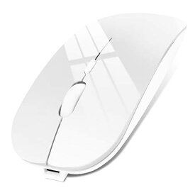 ワイヤレスマウス Bluetooth5.0 マウス 無線マウス USB充電式 超薄型 静音 2.4GHz 3DPIモード 光学式 高感度Mac/Windows/surface/Microsoft Pro/iPad/Androidに対応 (ホワイト)