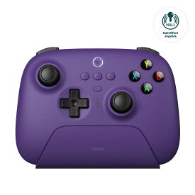 8BitDo Ultimate 2.4Gワイヤレスコントローラー、ホールエフェクトジョイスティックアップデート、PC用の充電ドックを備えたゲームコントローラー、Android、Steam Deck＆Apple (Purple)
