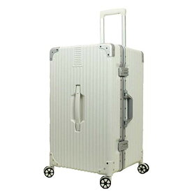 [モアエルグ] スーツケース キャリーケース キャリーバッグ 日本企業企画 長期滞在 大型 4輪 [71-22018-20] (ホワイト, LL)