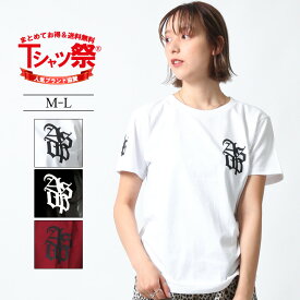 【20%OFF】 【ネコポス便発送可能】 Tシャツ プリントTシャツ レディース 女性用 半袖 バックプリント プリント クルーネック 丸首 トップス インナー カットソー カジュアル ストリート ブランド ASNADISPEC アスナディスペック 綿100％ ロゴ シンプル M L お揃い ペア