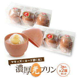 濃厚光プリン 6個（3個入×2）かわいい 卵型 お菓子 生洋菓子 おしゃれ ギフト 挨拶 生クリーム クリーミー 濃厚プリン プリン 生 洋菓子 神戸 手土産 おいしい お取り寄せグルメ スイーツ ぷりん ブランド 神戸スイーツ 個包装 スプーン付 送料無料