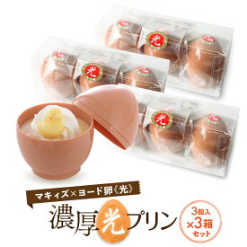 濃厚光プリン 9個（9個入×3）かわいい 卵型 お菓子 生洋菓子 おしゃれ ギフト 挨拶 生クリーム クリーミー 濃厚プリン プリン 洋菓子 生洋菓子 神戸 手土産 おいしい お取り寄せグルメ スイーツ ぷりん ブランド 神戸スイーツ 個包装 スプーン付 送料無料