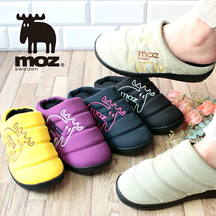 楽天市場 Moz モズ キルティング ワンポイント 刺繍 ふかふか 起毛素材 冬 サンダル 外履き 室内外兼用 北欧 スエーデン エルク ヘラジカ 靴 レディース スリッポン 暖かい 柔らかい ボア 中綿入り スリッパ Subu風 スブ風 Aw カジュアル 人気 自由が丘ange Passe