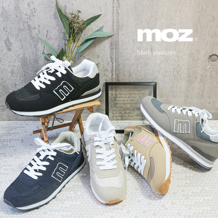 楽天市場 Moz モズ ｍ ロゴ スエード調 レースアップ スニーカー 靴 レディース スニーカー ローカット 通販 北欧 スウェーデン カジュアル ヘラジカ エルク かわいい ワンポイント 人気 aw 自由が丘ange Passe