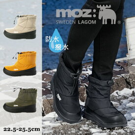 MOZ モズ ウォータープルーフ ボアライニング キルティング パフィ スノー ブーツ 生活防水 スエーデン 暖かい 防寒 雪 滑りにくい 防滑 チェック柄 アウトドア ふわもこ レディース 靴 シューズ 人気 ドロスト 秋 冬