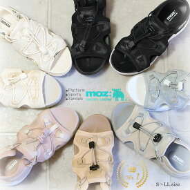 moz レディース スポーツサンダル 厚底 プラットフォーム 夏コーデ 痛くない 歩きやすい 蒸れない スポサン モズ ブランド 調整可能 ゴム紐 3cmヒール 走れる 軽量 カジュアル おしゃれ かわいい 旅行 海 キャンプ アウトドア 夏 春 究極のリラックス