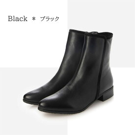 【Clearance!】本革 牛革 アルファキュービック ショートブーツ ソフトレザー 撥水 スエード パイピング ポインテッドトゥ 3.5cm チャンキーヒール レディース 靴 上品 柔らかい 痛くない 履きやすい ファスナー ブラック 秋 冬 ALPHACUBIC