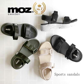 期間限定SALE!moz モズ ワンポイント ダブルベルト マジックテープ 厚底 スポーツ サンダル レディース サンダル ストラップ エルク かわいい プラットフォーム スポサン スニーカーサンダル かかとあり 履きやすい 人気