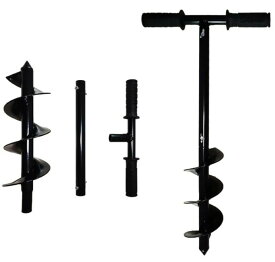 穴掘りドリル 手動式アースドリル 直径10 cm 長さ60cm 穴掘り器 エンジンオーガ用 スパイラルドリルビット ガーデン工具 苗穴掘りツール 家庭菜園用 園芸用 農用 野菜 花を植える ガーデン手袋 セット 草取り ガーデニング 農作業 便利