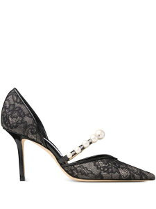JIMMY CHOO T 65, CINTURINO COLLO AURELIE85DRJBLACK/WHITE