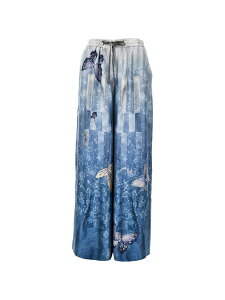 PIERRE-LOUIS MASCIA PANTALONE IN SETA STAMPATO ALOE/S-PT11094518116/101