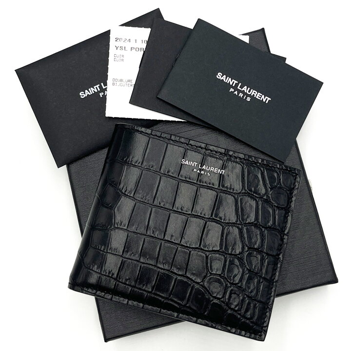 楽天市場】Saint Laurent DZEDE 1000 二つ折財布 ブラック 小銭入れ 