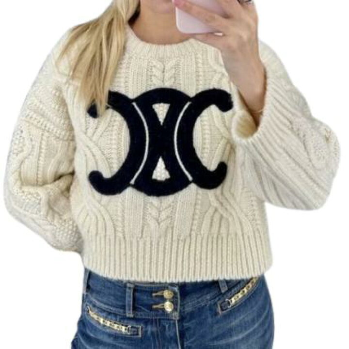 楽天市場】海外限定 CELINE セリーヌ トリオンフ ロゴ ニット セーター  