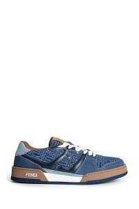 fendi match denim-effect ff sneakers