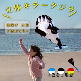 立体キラークジラ スカイカイト 軽量で丈夫 紙鳶 凧揚げ アウトドア ビーチ 公園 子供おもちゃ プレゼントなど最適