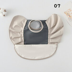 送料無料 お食事エプロン フリル袖 色合わせ お食事スタイ 防水 柔らかい ベビー 北欧 ポケット付き 赤ちゃん 女の子 男の子 幼児 保育園 入園準備 出産祝い 楽天海外通販