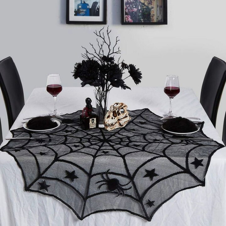 選ぶなら 激安 ハロウィン テーブルランナー 蜘蛛 クモの巣 デ ハロウィン柄 置物 装飾
