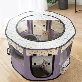 送料無料 ゲージ ペットサークル ケージ ペットサークル 折りたたみ ゲージ 犬 猫ケージ いぬ ネコメッシュサークル 折り畳み ペットケージ 屋外 アウトドア 防災 避難 小型犬用 中型犬用 屋内 室内 小動物用ケージ S（72*72*45cm）楽天海外通販