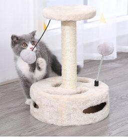 送料無料　爪とぎポール　キャットタワー 爪とぎ 猫 ねこ 麻縄 ペット用 おもちゃ おしゃれ 遊園地 ストレス頑丈 発散 運動不足対策 猫用品 四季適用 グレー楽天海外通販