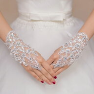 送料無料 ウエディンググローブ　レース　ショートグローブ 花嫁手袋 ホワイト　レッド　フォーマル フォ…