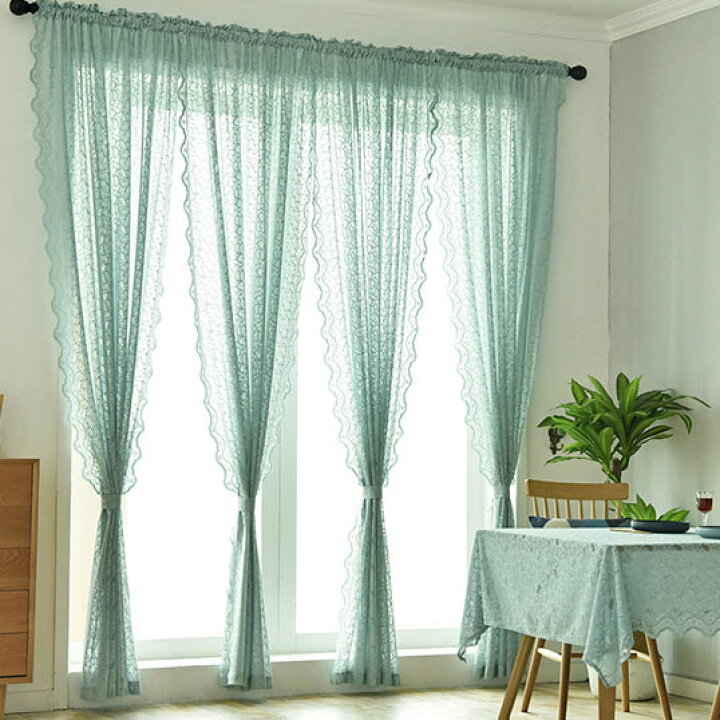 楽天市場 送料無料 カーテン レース おしゃれ 高級感 ロングカーテン かわいい 北欧風 台所用 子供部屋 女の子 西海岸 透かし彫り 出窓用 上飾り 姫系 マリン調 100 100cm ブルー ホワイト 楽天海外通販 Marbeine