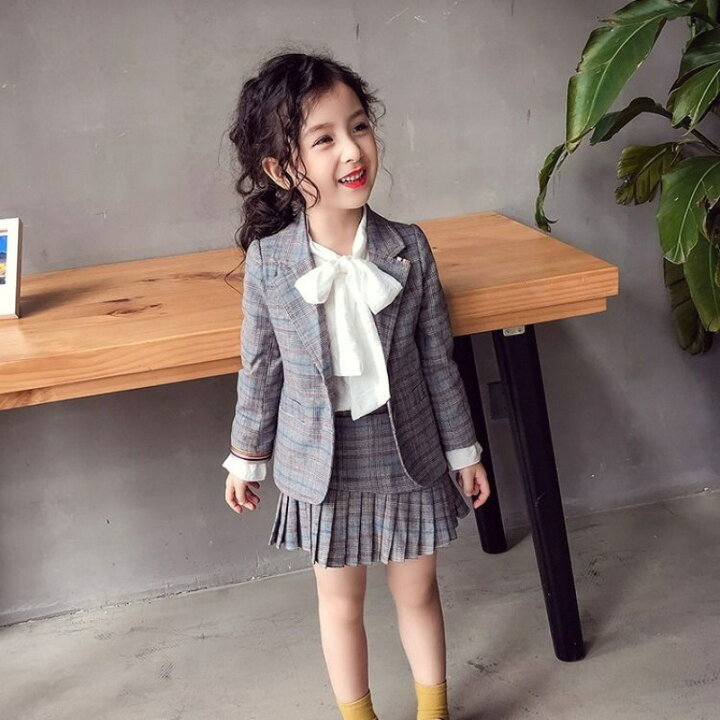 楽天市場 送料無料 入学式 女の子 スーツ 子供服 セットアップ 女の子 フォーマルスーツ 入学式 フリルスカート 子供スーツ チェック柄 女の子 ジャケット 小学生 スーツ ジュニア 入園式 卒業式 オシャレ 1 130 140 150 160 子供スーツ 上下 子ども服 楽天海外通販