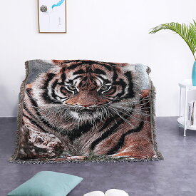 送料無料 ソファカバー 虎 トラ 正反両用 2人掛け ソファカバー マルチカバー 刺繍 おしゃれ マルチクロス テーブルクロス 北欧風 インテリア カウチカバー 保護カバー 低温水洗い 一体型 130*160cm 四季適用 オールシーズン 楽天海外通販