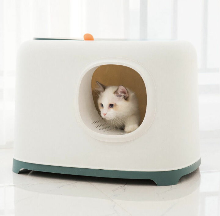 送料無料 22 猫 キャットトイレ おしゃれ 折りたたみタイプ Arrival 全3カラー 散らかりにくいネコトイレ New 本体 上から猫トイレ 携帯便利