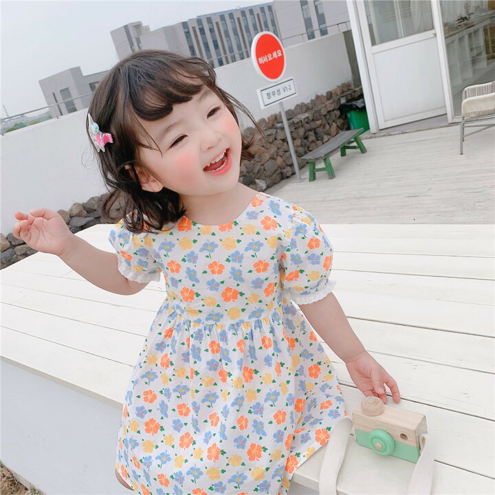 楽天市場 送料無料 キッズ服 花柄ワンピース かわいい カジュアルウェアー 子供服 子供服 女の子用 80 90 100 110 1 130 女の子 キッズ 楽天海外通販 Marbeine