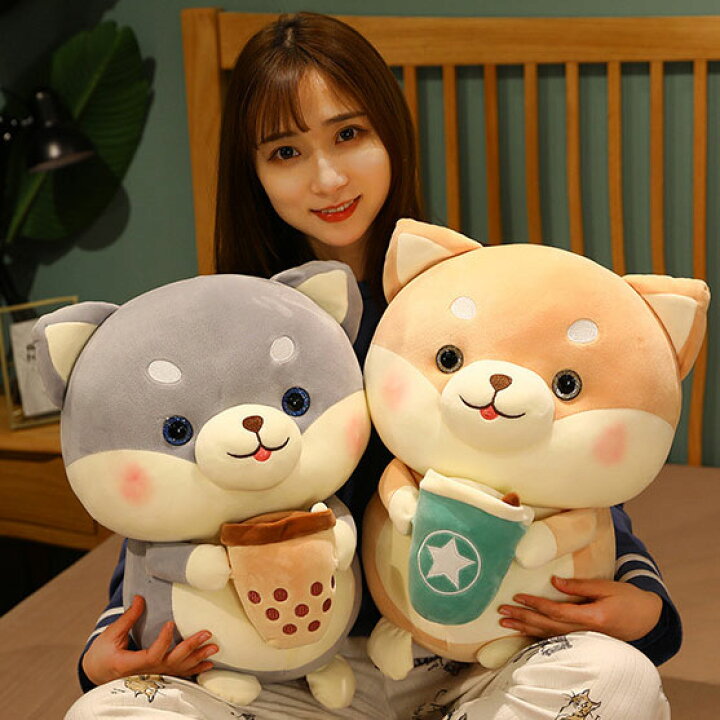 楽天市場 送料無料 45cm ぬいぐるみ しばいぬ 柴犬 タピオカ Tapioca 抱き枕 クッション インテリア 子供 おもちゃ 動物 可愛い かわいい 彼女に ふわふわで癒される 柔らか 心地いい プレゼント 楽天海外通販 Marbeine