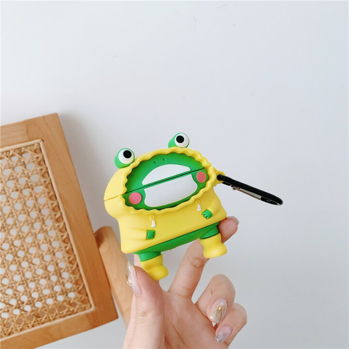 楽天市場 送料無料 Airpods Case Airpodspro ケース かえる 蛙 Frog レーンコート リングストラップ エアポッドアクセサリー イヤホンケース キャラクター シリコン イヤホンケース 落下防止 リングトラップ エアポッドケース シンプル おもしろ クリア 可愛い 耐衝撃
