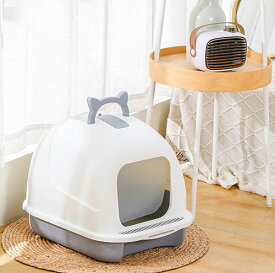 送料無料 猫 トイレ キャットトイレ 散らかりにくいネコトイレ 本体 フルカバー 猫トイレ お掃除簡単 飛び散りにくい 大型猫 スコップ付き シンプル ペットトイレ おしゃれ 猫用品 36*36.5*47cm 全5色 楽天海外通販