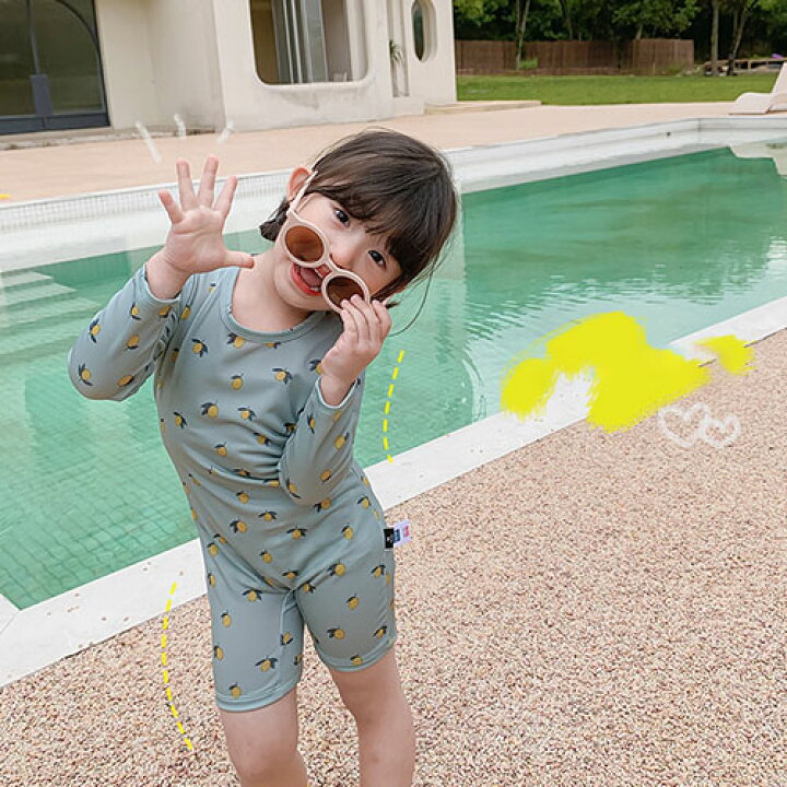 楽天市場 送料無料 子供水着 2点セット 長袖 Lemon レモン 男女兼用 キャップ付き キッズ 子供 ロンパース 水着 子ども ボーイズ ジュニア ラッシュガード キッズ 水着 女の子 男の子 ガールズ ボイズ ジュニア 子ども用 水着 スクール水着 みずぎ 子供水着 楽天海外通販