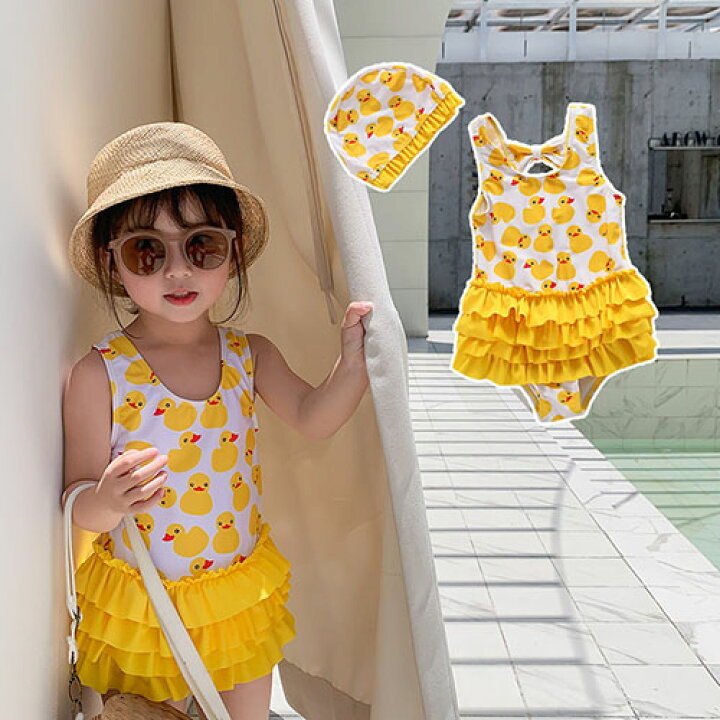 楽天市場 送料無料 キッズ 水着 女の子 子供水着 ダック Duck ワンピース キャップ付き 2点セット Tutu チュチュ 可愛い水着 ジュニア 女児 ガールズ ジュニア 子ども用 水着 スクール水着 みずぎ スイムスーツ スイミング ストライプ 楽天海外通販 Marbeine