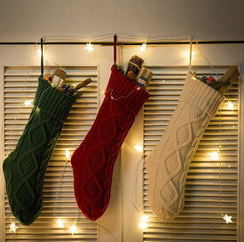 【3枚入】送料無料 クリスマス 聖誕祭 Xmax 飾り 袋 おしゃれ 欧風 レッド グリーン ホワイト 収納 インテリア 小物 雑貨 ルーム用品 可愛い 靴下 プレゼント入れ ソックス ブーツ ニット 飾り ギフト プレゼント christmas stockings 37cm 楽天海外通販
