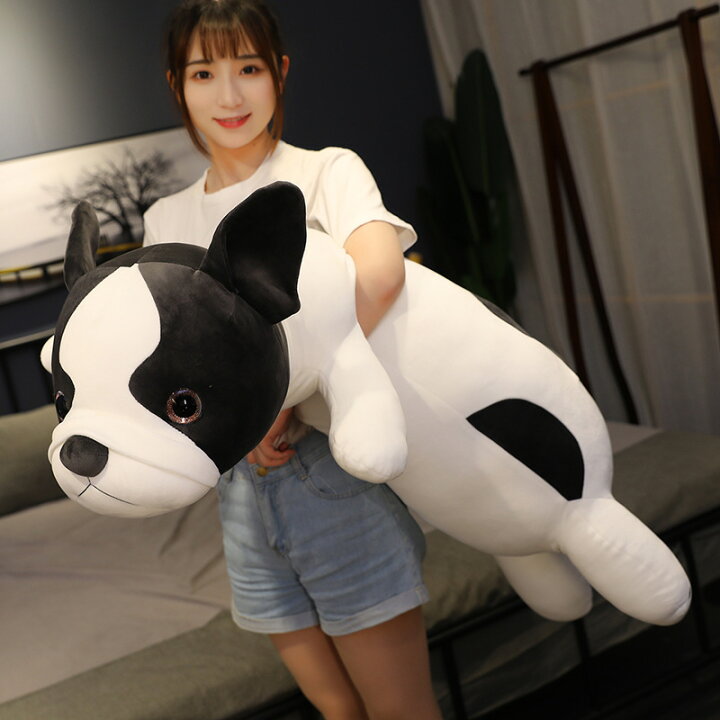 楽天市場 送料無料 1cm 長いぬいぐるみ French Bulldog フレンチブルドッグ フレブルちゃん ぬいぐるみ 抱き枕 クッション インテリア 特大 大きい 子供 おもちゃ 動物 可愛い かわいい 彼女に ふわふわで癒される 柔らか 心地いい プレゼント ギフト 楽天海外通販