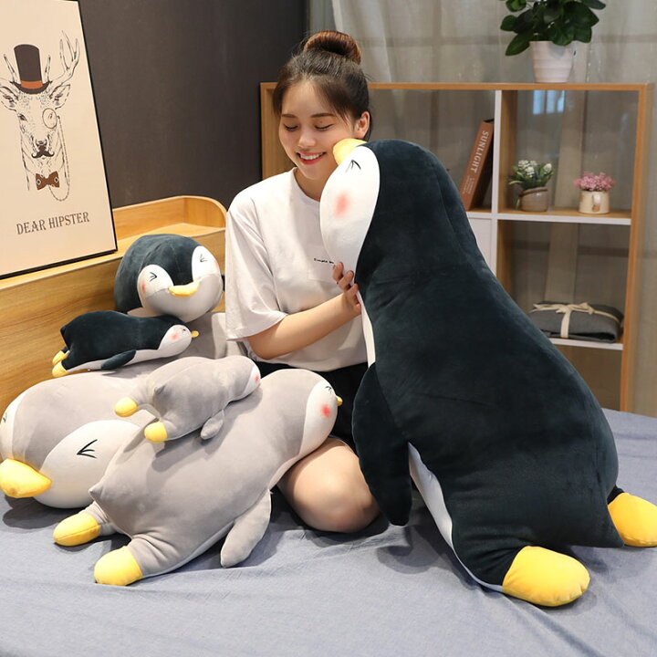楽天市場 送料無料 100cm ぬいぐるみ 全2カラー ペンギン Penguin 抱き枕 大きい クッション インテリア 動物 可愛い かわいい 彼女に ふわふわで癒される 柔らか 心地いい プレゼント ギフト 楽天海外通販 Marbeine