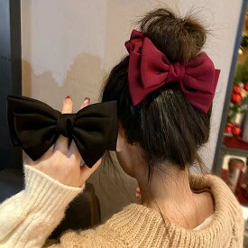 送料無料 ヘアゴム ヘアアクセサリー リボン BIGリボン ボリューム 大きめ 簡単装着 簡単アレンジ 大人ガーリー かわいい クリスマス ギフト プレゼント 女性用 婦人用 結婚式 お呼ばれ 披露宴 成人式 卒業式 入学式 おしゃれ シンプル アクセサリー人気 楽天海外通販