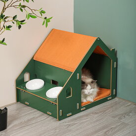 送料無料 キャットハウス ペット用 キャットベッド 部屋 ハンモック 犬猫兼用 ペットソファ ペットクッション おしゃれ 可愛い ペット 別荘 小屋 木質 子犬 猫 いぬ ねこ 犬小屋 ペットハウス 室内用 通気性 プレゼント 41.5*42*31.5cm 楽天海外通販