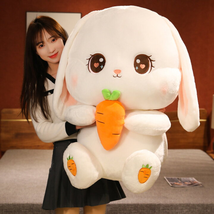 楽天市場 40cm 送料無料 ぬいぐるみ Rabbit 兔 ウサギ 兎 ニンジン 人参 にんじん 大きい 抱き枕 クッション インテリア 子供 おもちゃ 動物 可愛い 彼女に ふわふわで癒される 柔らか 心地いい プレゼント ギフト 楽天海外通販 Marbeine