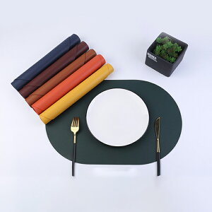 【6枚セット】ランチョンマット 北欧 オーバル PUレザー 撥水加工 おしゃれ 水洗い可 汚れ 傷防止 敷物 テーブルクロス インテリア ランチマット 食卓 プレースマット ギフト プレゼント ブ