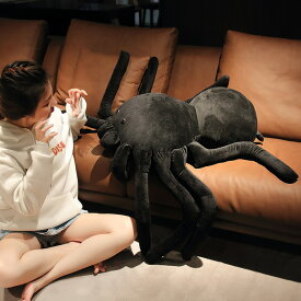 【50cm】送料無料 ぬいぐるみ ハロウィン ?スパイダー 蜘蛛 spider 大きい ブラック 暗い 闇 Halloween 抱き枕 クッション インテリア 子供 おもちゃ 動物 可愛い 彼女に ふわふわで癒される 柔らか 心地いい プレゼント ギフト 楽天海外通販