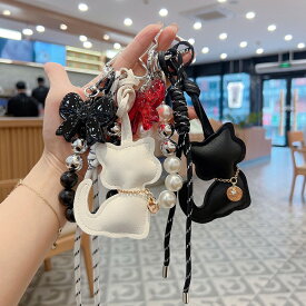 送料無料 キーホルダー 猫好き 猫型 レザーキーリング 手編み紐 おしゃれで使いやすい 車のキーリング バッグ飾り品 可愛い 動物 鍵 アクセサリー お祝い 誕生日 プレゼント 3色展開 多用途 雑貨 楽天海外通販