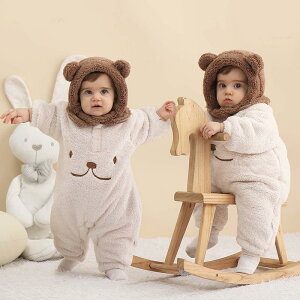 【送料無料】着ぐるみ くま オールインワン ロンパース ベビー あったか 女の子 男の子 ロンパース おしゃれ 着ぐるみ もこもこ カバーオール ロンパース ベビーパジャマ ルームウェア 赤ち