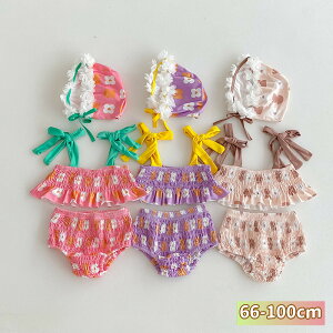  New Arrival q Ԃ̐ Lbvt 3_Zbg gbvX pc ԕ flower Ȃ q ̎q K[Y WjA bVK[h  LbY qǂp XN[