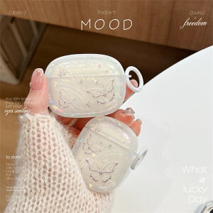  airPods3 case airpodspro2 P[X ݊i 3 X Butterfly VG Lk JsXshell LL GA|bhANZT[ CzP[X LN^[ VR h~ Ogbv 