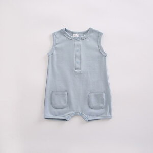 【送料無料】カバーオール ロンパース ボディースーツ ノースリーブ ポケット付き タンクトップ 赤ちゃん ベビー インナー 夏服 夏 肌着 赤ちゃん パジャマ 無地 子供 ベビー パジャマ 女の